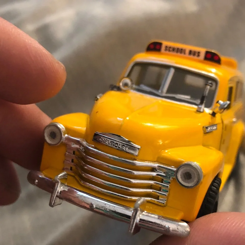 Classic Yellow School Bus Toy pull back action